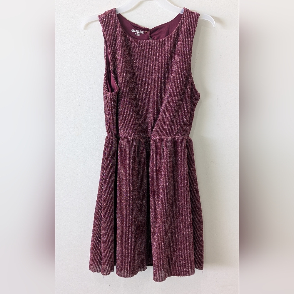 Red Ribbed Sleeveless Dress